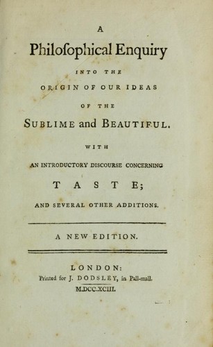 Cover of A Philosophical Enquiry into the Sublime and Beautiful