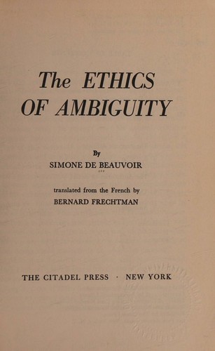 Cover of The Ethics of Ambiguity