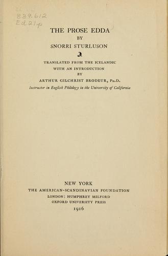 Cover of The Prose Edda