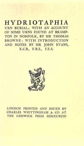 Cover of Urn Burial