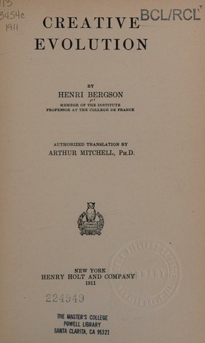 Cover of Creative Evolution