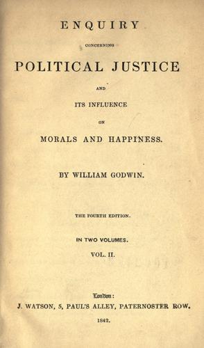 Cover of Enquiry Concerning Political Justice