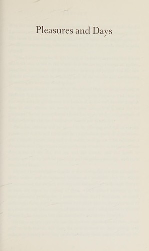Cover of Pleasures and Days